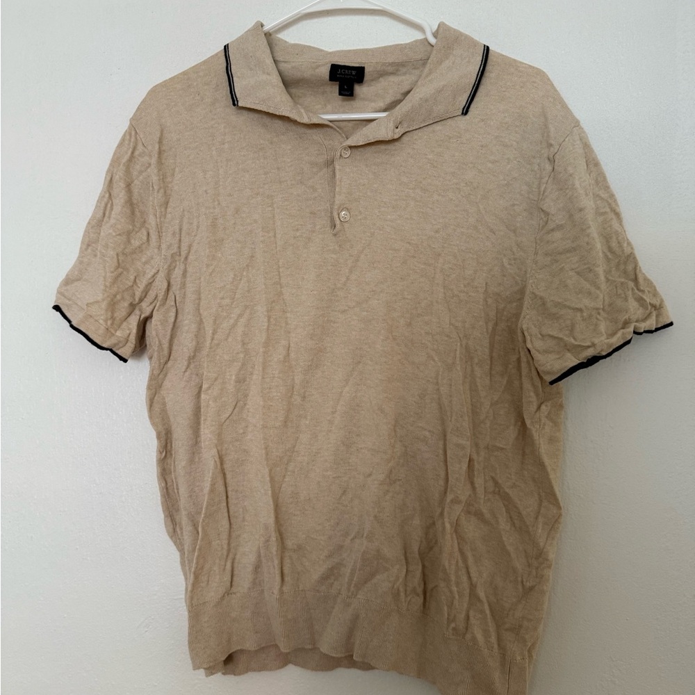J. Crew Tan Polo Short-Sleeved Shirt Versatile Casual